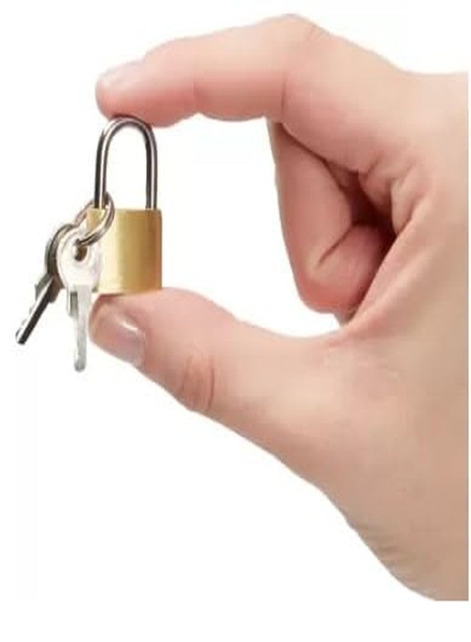 GinoSet Premium Brass Padlock 20 MM Stainless Steel Mini Auto Push Lock with 2 Key, 20 MM Padlock | Ideal for Suitcase, Small Bag, jwelery, Home shutters Cabinet ETC. (20mm) (4 Pc Combo) - Image 4